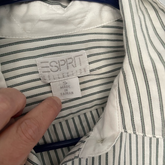 Esprit vintage oversized seersucker button down collared shirt S - Picture 3 of 10